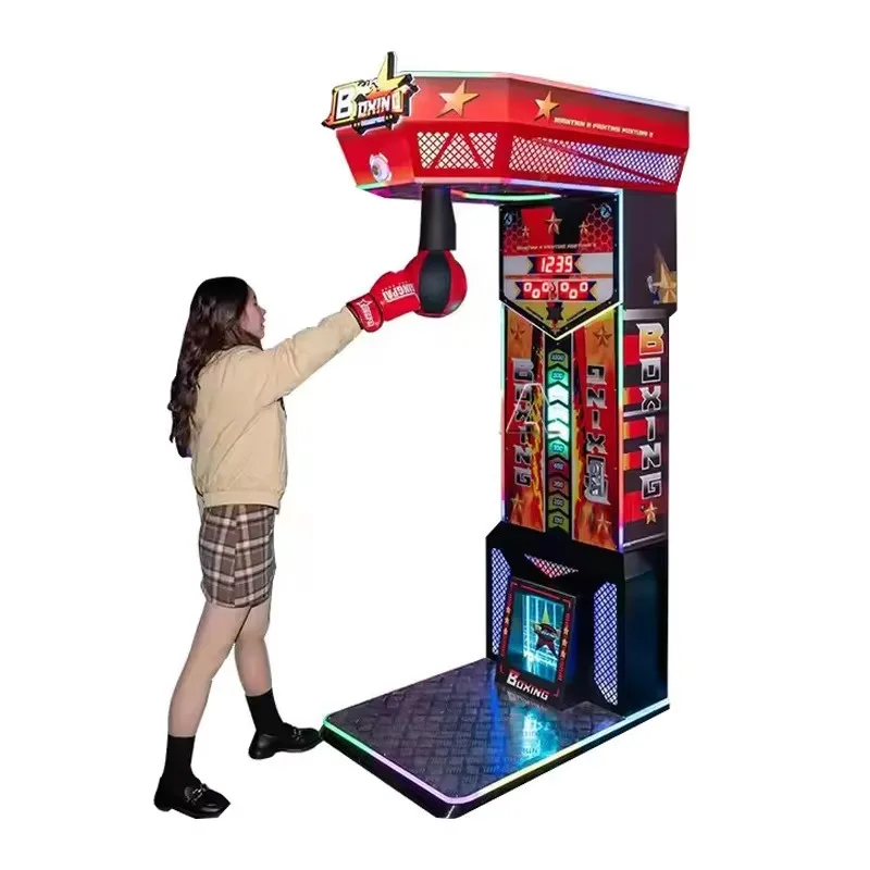 Customized Arcade Boxing Machine Coin Operated Force Measurement Game Metal Structure Internet Celebrity Amusement Device