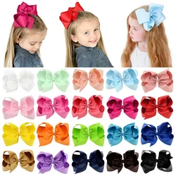 BABY BOWS 1Pcs 6inch Solid Colors Grosgrain Ribbon Hair Clips for Girls Large Hairpins Boutique Barrettes Kids Hair Accessories