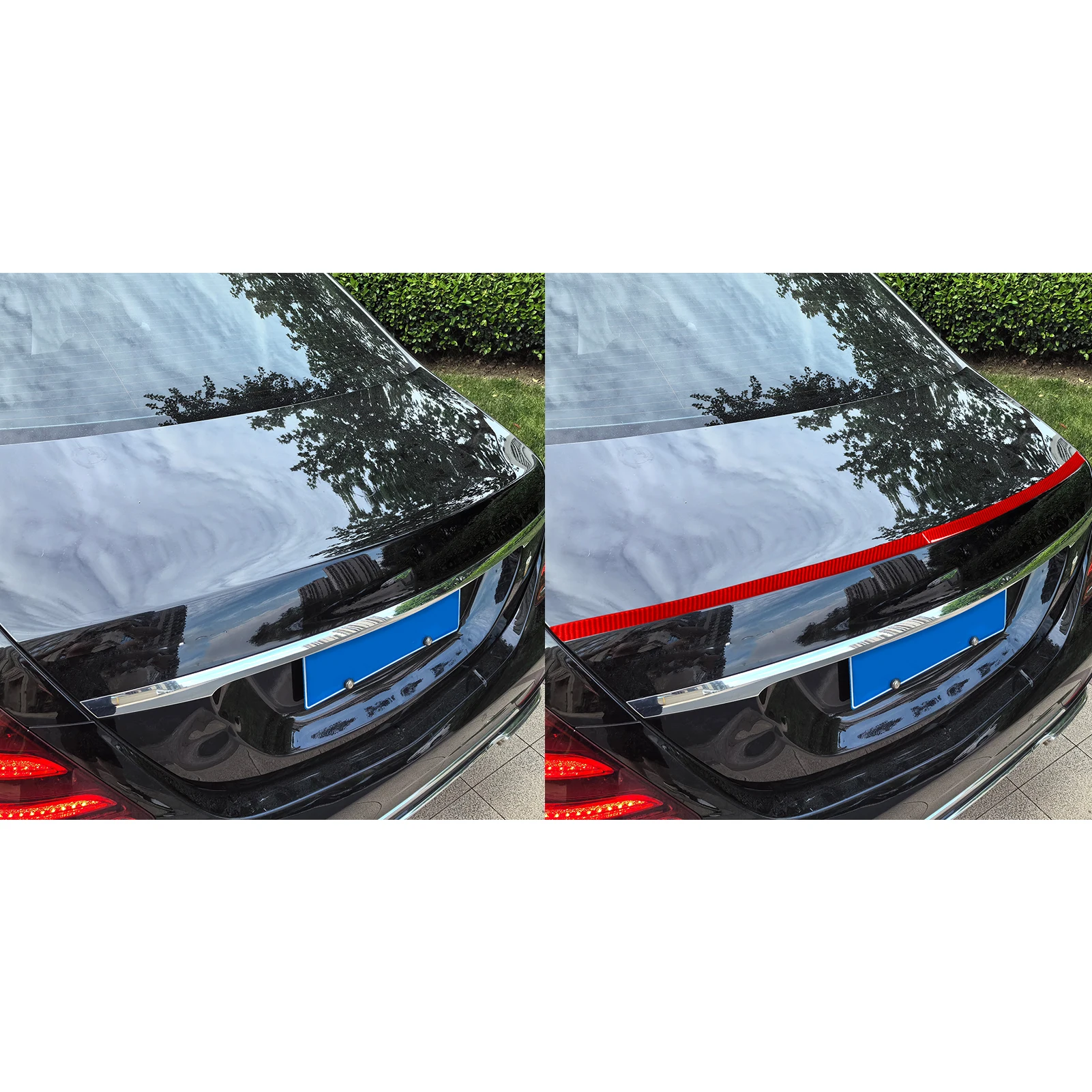 FOR Mercedes Benz Maybach W222 S-Class 2013-2020 Carbon Fiber Rear Window Trunk Lid Molding Trim Sticker Exterior Accessories