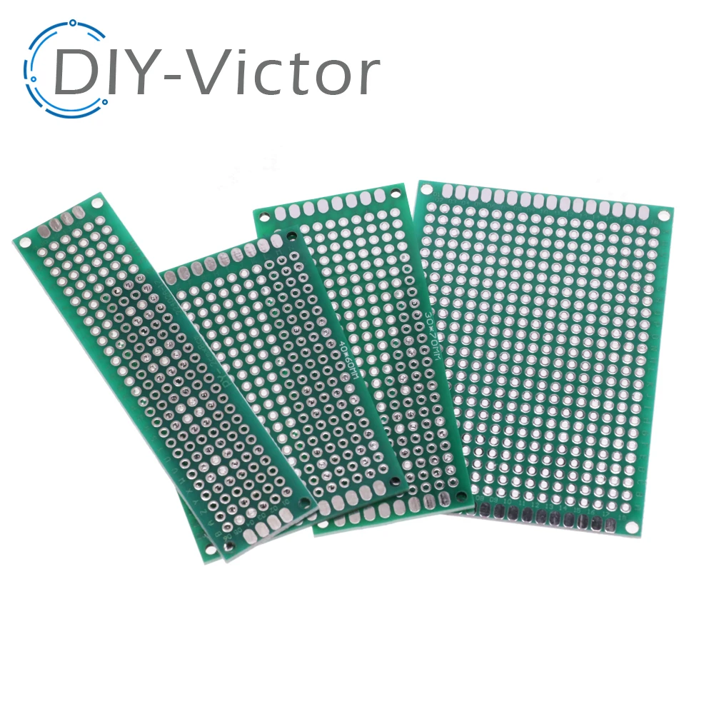 Imagem -02 - Universal Impresso Circuito Pcb Board Protoboard Pcb Kit Breadboard Grupo Protótipo Duplo Lado Faça Você Mesmo 5x7 cm 4x6 cm 3x7 cm 2x8cm Peças 20