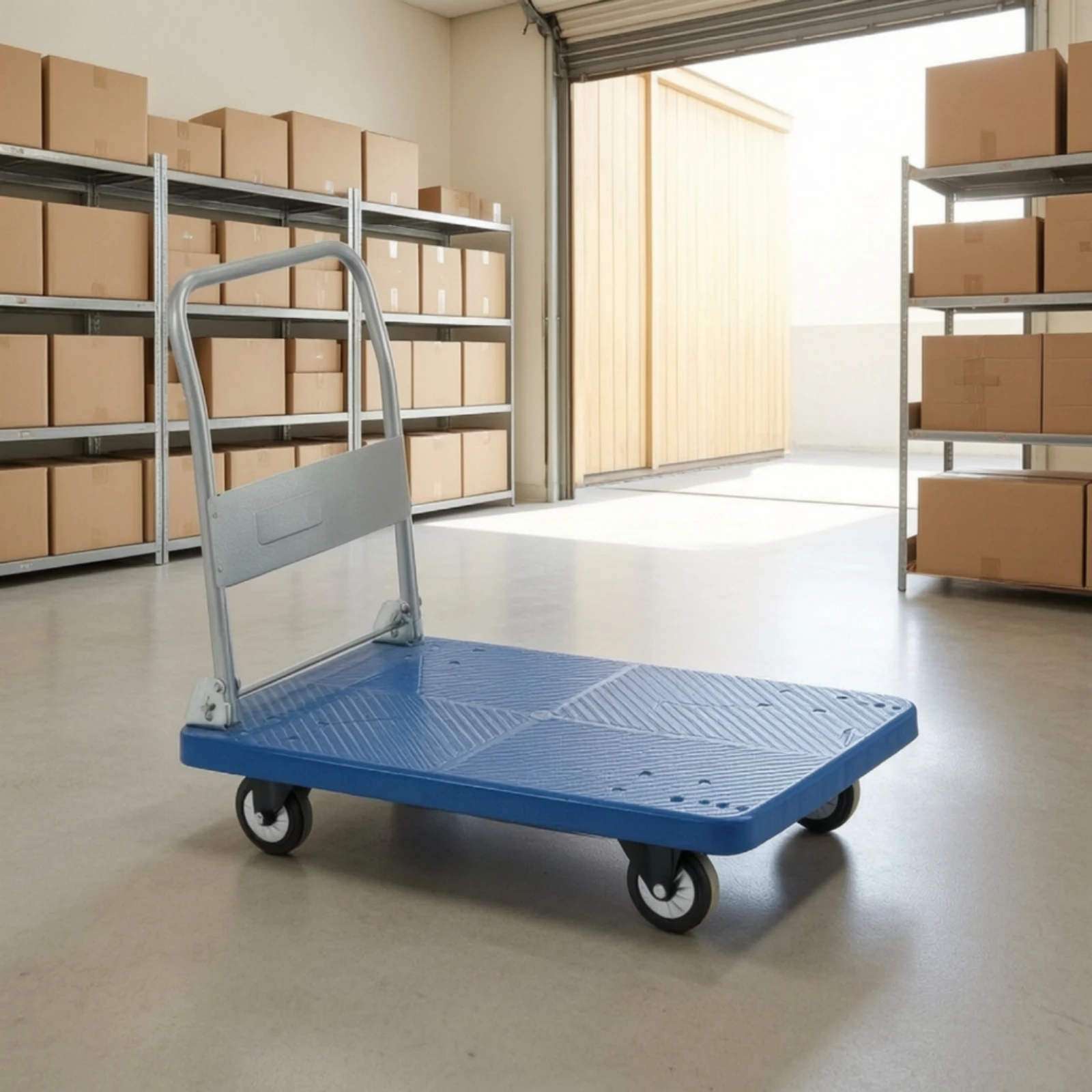Folding Platform Cart Compact Push Cart with Wheels Folding Hand Truck Portable Flat Bed Moving Wagon Space-Saving
