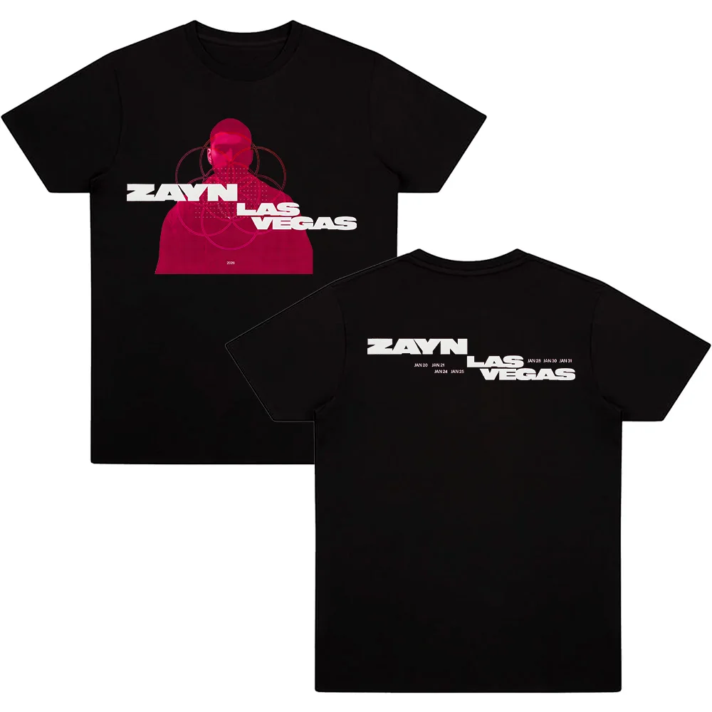 زين لايف في لاس فيغاس 2026 تي شيرت زين مالك تصميم عصري تي شيرت جمالي للنساء والرجال بأكمام قصيرة تي شيرت صيفي قطني غير رسمي #2