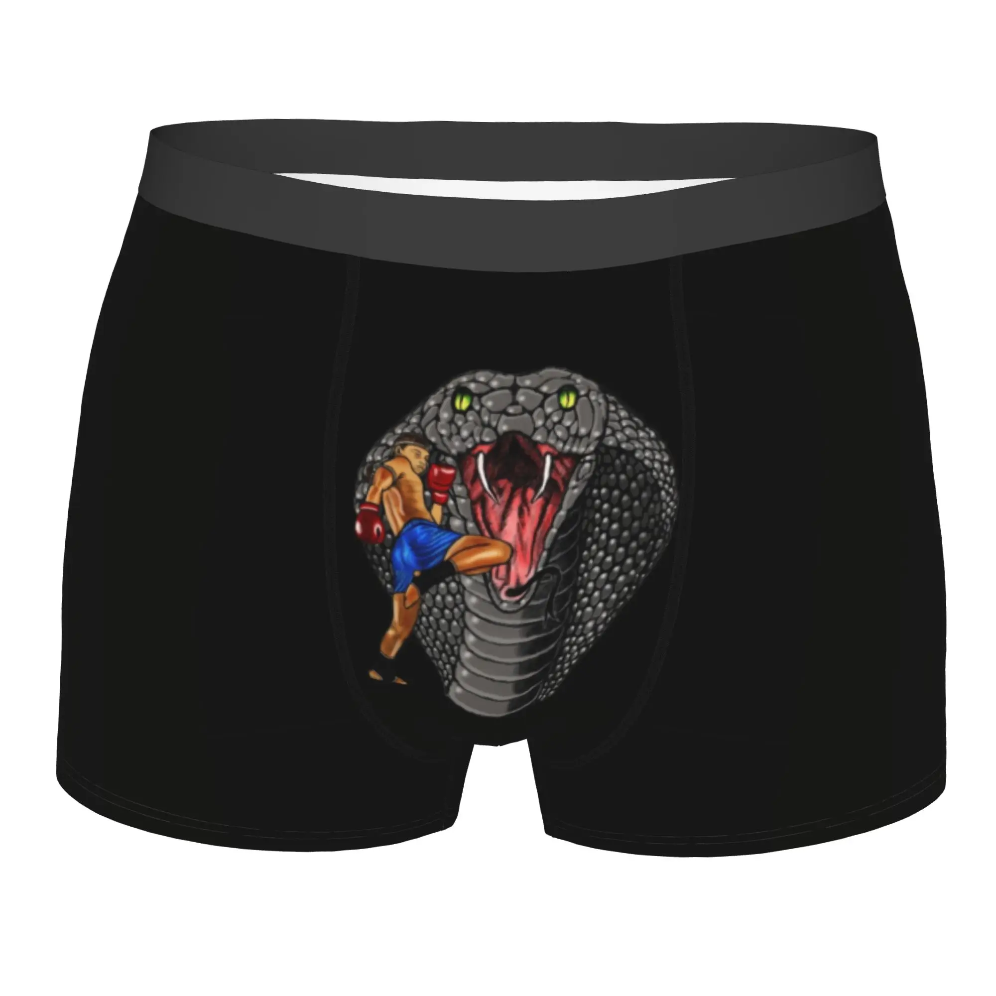 

Customized Male Fashion Gray Cobra Muay Thai Underwear Martial Art Fighter Boxer Briefs Breathable Shorts Panties Underpants