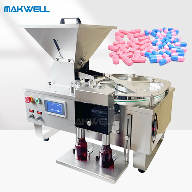 MAKWELL High Speed Double Headed Automatic Electronic Counting Machine for Capsule Tablets Pill