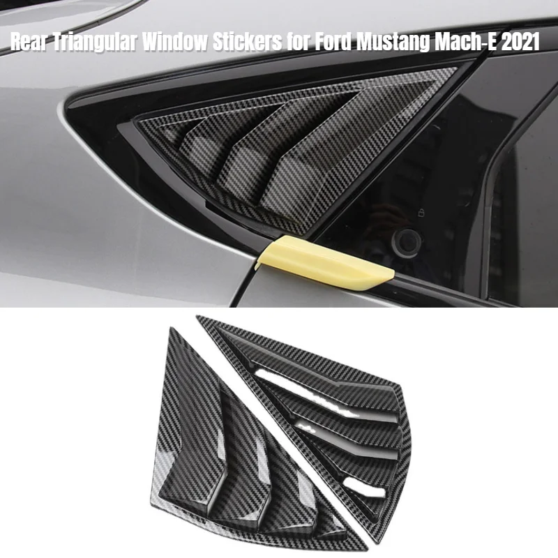 For Ford Mustang Mach-E 2021 Rear Triangular Window Stickers Shutter Spoiler Panel Trim Cover ABS Decoration Car Accessories