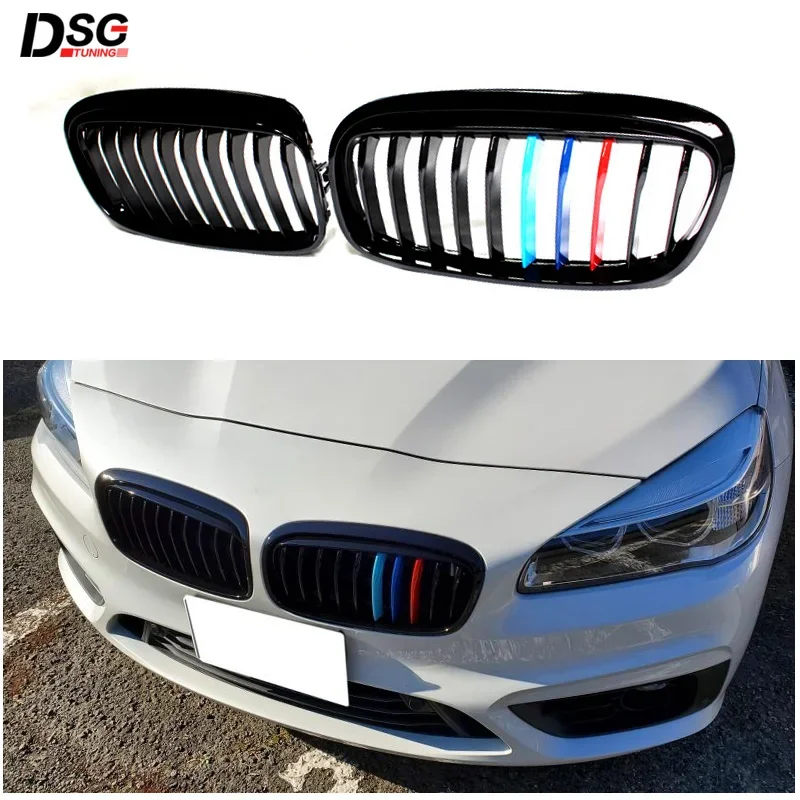 Front Kidney Grille Bumper For BMW 2 Series GT F45 F46 2015-2017 Pre-LCI Only ABS Auto Styling Racing Grills 2PCS / Pair