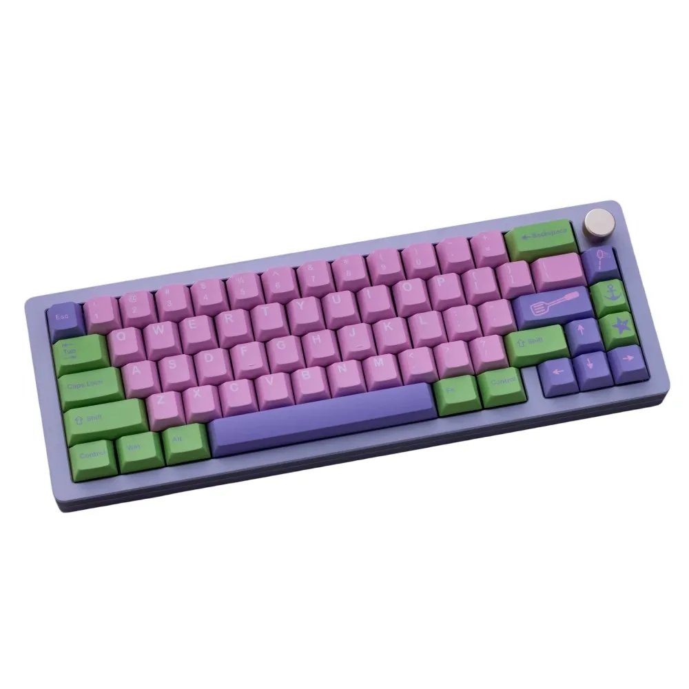 Imagem -04 - Gmk-cherry Profile Keycap Grupo Pbt Rosa Verde Roxo à Prova de Luz Compatível com Interruptor mx 64 75 84 96 980 140 Chaves por Conjunto