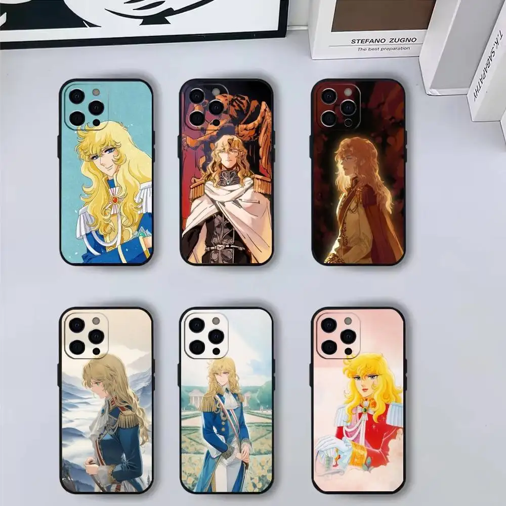 

R-Rose Of V-Versailles Girl O-Oscar-S Phone Case For iPhone 17,16,15,14,13,12,11 Plus,Pro Max,XS,Soft Silicone Black Cover
