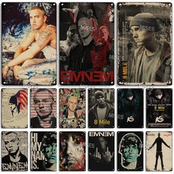 MISES Eminem Posters 8 Mile Metal Tin Sign Pub Studio Wall Plate Bar Metal Sign Retro Metal Poster Metal Plaque Industrial Decor