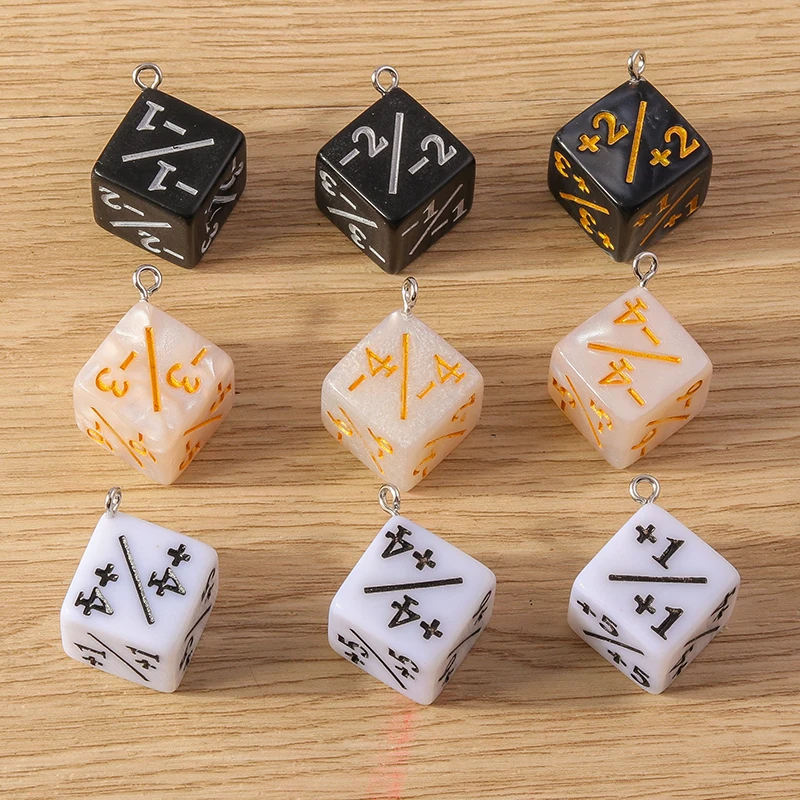 Tusember 7 Stück/Set Würfel-Anhänger aus Harz und Acryl, Würfel-Charms für Spiele, zum Schmuckbasteln, DIY-Ohrringe, Halsketten, Bastelzubehör – Detail 17