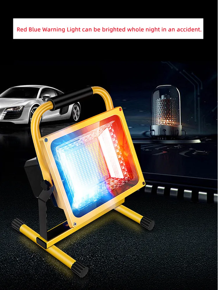 300W Waterproof Flood Light Outdoor Reflector LED External Projector RGB Spotlight Searchlight Rechargeable