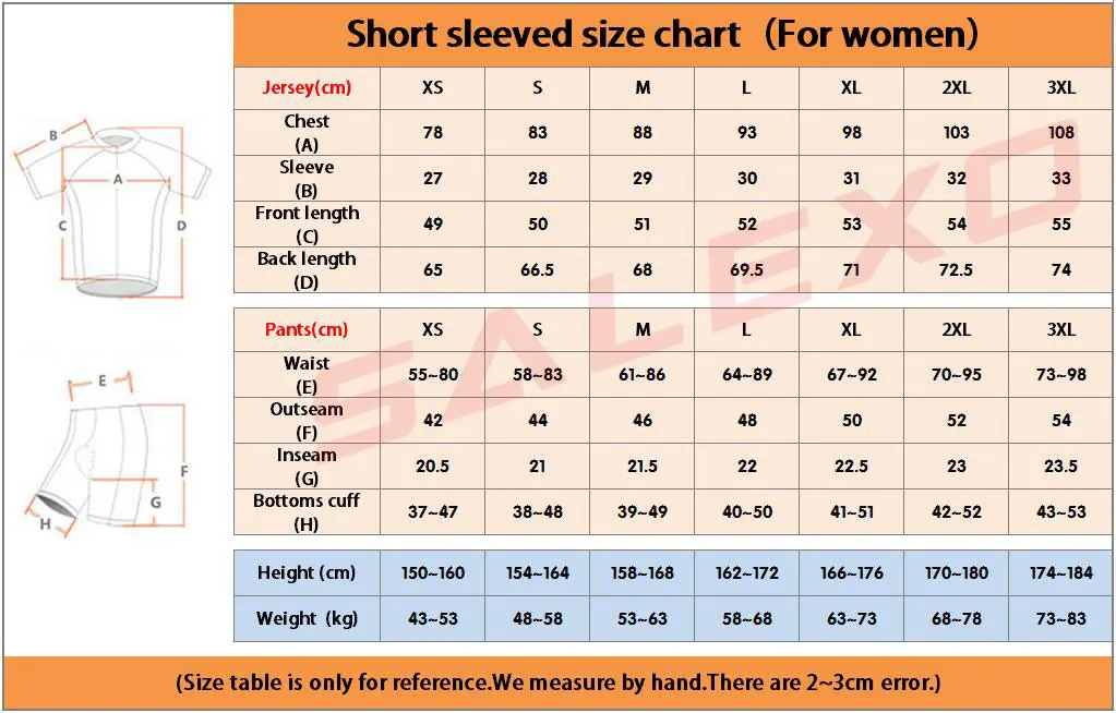 2023 Salexo Women Cycling Jersey Short Sleeve Set Summer Maillot 19D Bib Shorts Bicycle Clothes Sportwear MTB Cycling Clothing - Image 6