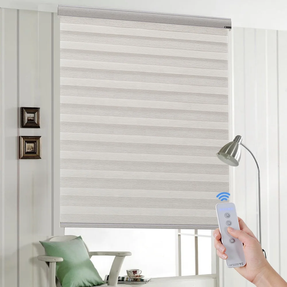 

Wholesale smart electric blinds Korean version blackout remote control zebra blinds curtains