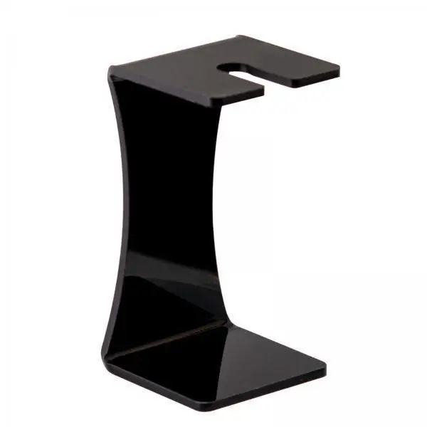 Black Acrylic Shaver Stand Modern Design Manual Razor Holder Space Saving Organizer for Men Bathroom