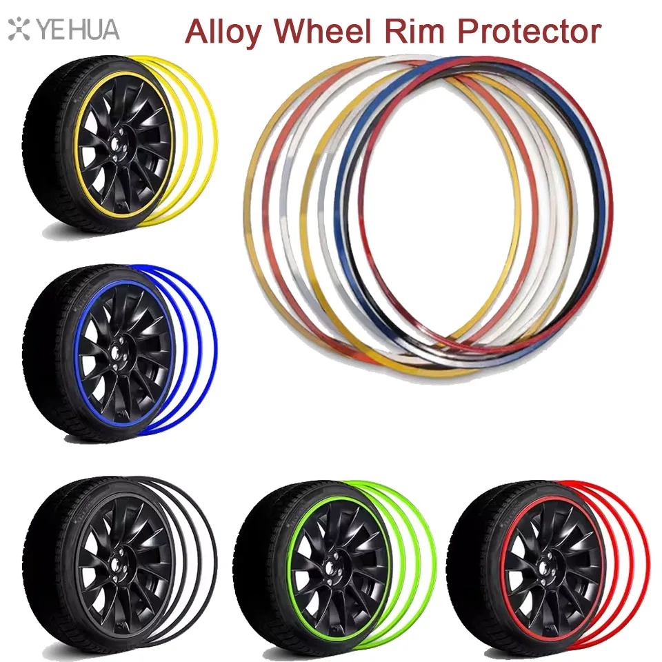 Yehua Automotive Alloy Wheel Rim Protector For Tesla Model 3 Y For BMW Benz Audi Hyundai Toyoto VW ID4 ID6 Car Wheel Hub Cover