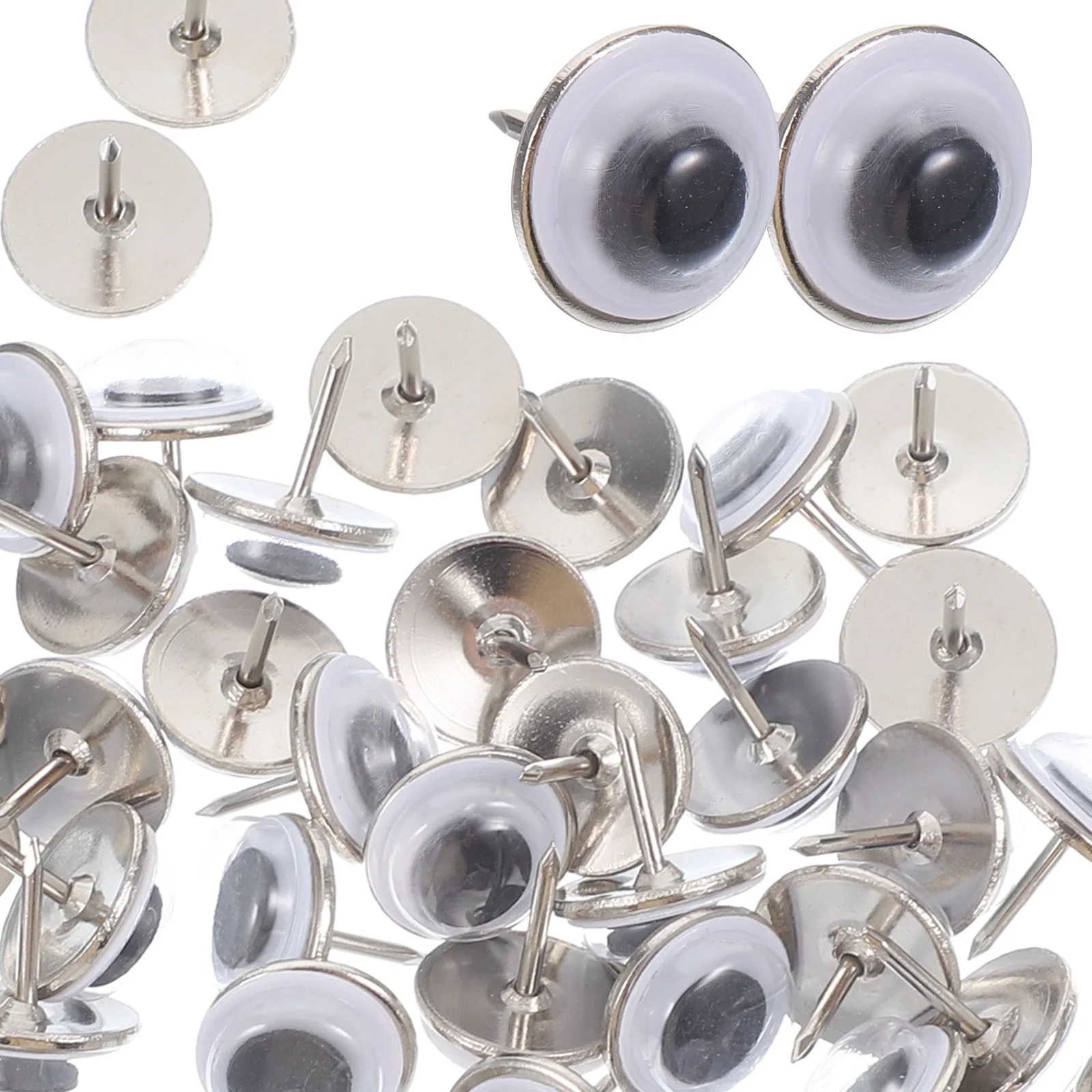 50 Pcs Decorative Nails Office Home Accessories Thumb Tacks Metal Eye Shaped Pushpins Multi-function