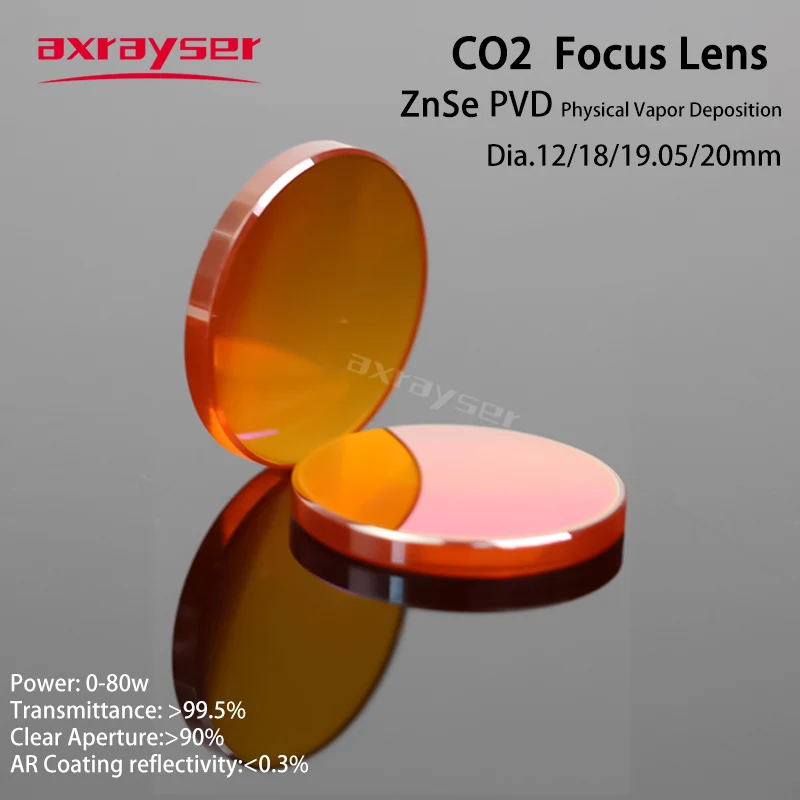 

CO2 Laser Lens 15/20mm F63.5 PVD ZnSe Focusing for Engraving Cutting Machine F38.1/50.8/63.5/76.2/101.6/127mm Dia.12/15/18/19.05