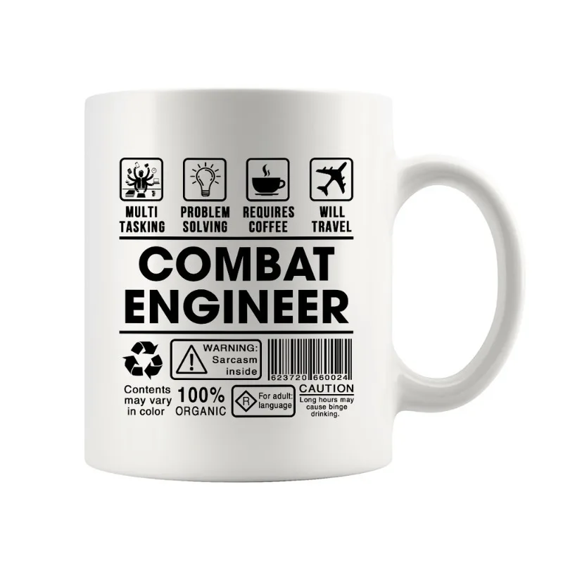 Cute Mug Ceramic Coffee Cup Funny Combat Engineer Mug Military-Themed Coffee Cup With Hazard Symbols Christmas Cups Beer Mugs