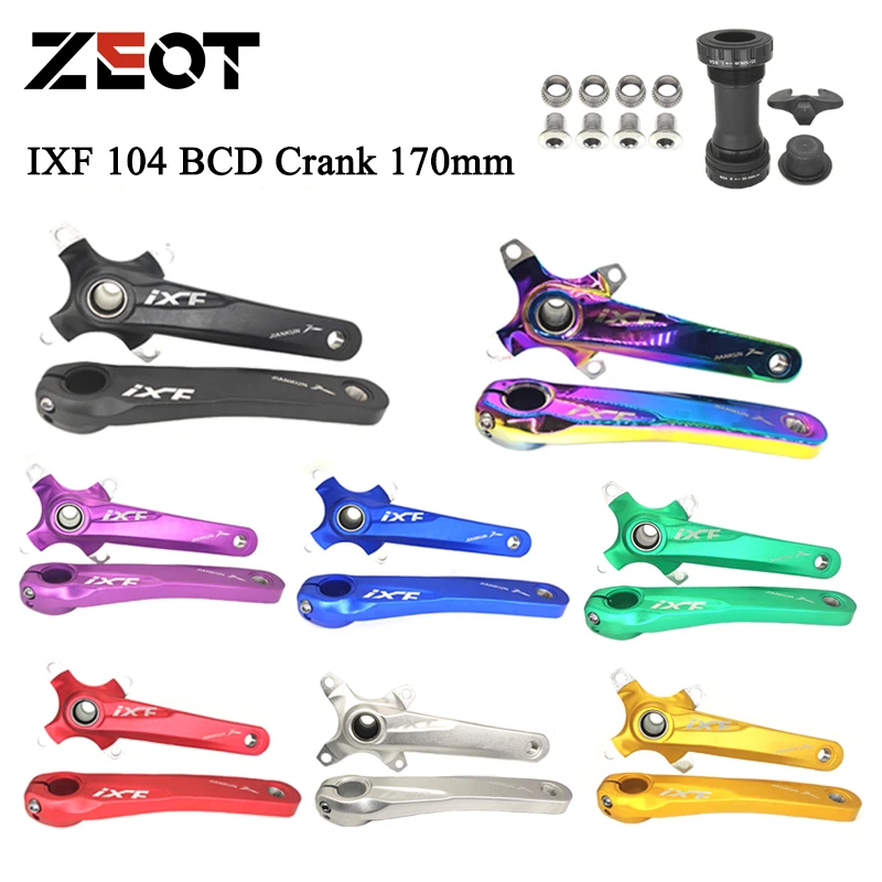 

IXF Cranks Bicycle Integrated Mountain Bike MTB Hollowtech Crankset 104BCD Connecting Rods 170mm Crank Bike Parts