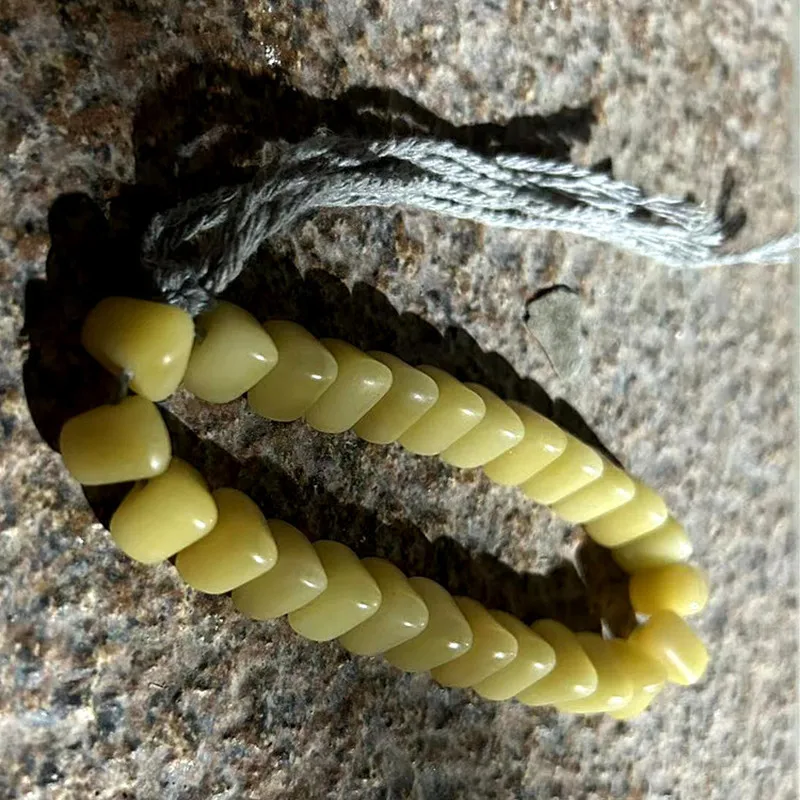 Camel bone hand-held square and triangular personalized bracelet, ethnic-style plain beads geometric shape bracelet