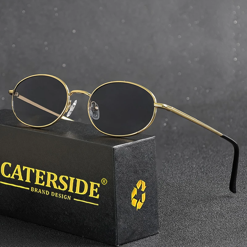 

CATERSIDE New Retro Round Sunglasses Men Punk Metal Small Frame Brand Design Sun Glasses for Women Party Casual Vintage Eyewear