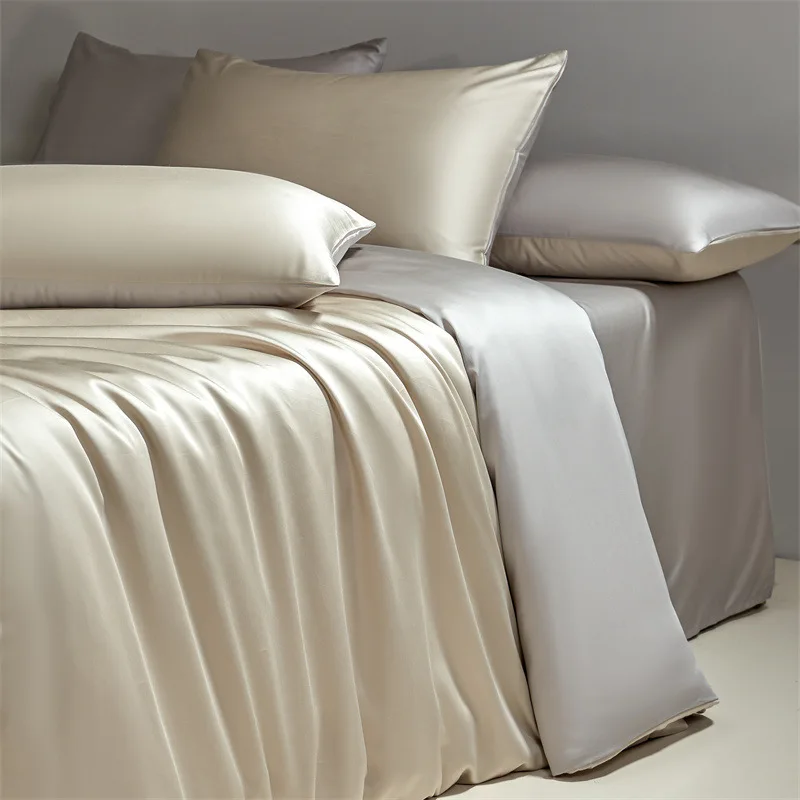 

Tencel Lyocell Luxury Bedding Set Silky Satin Duvet Covers Bed Linen Queen King Double Sheets Comforter Breathable Cooling Hotel