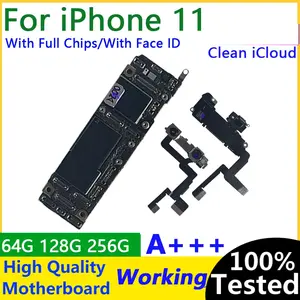 Bilashmart 100% Working Logic Board iPhone 11 Motherboard with face ID Unlocked Free Clean iCloud iPhone 11 Board Chips