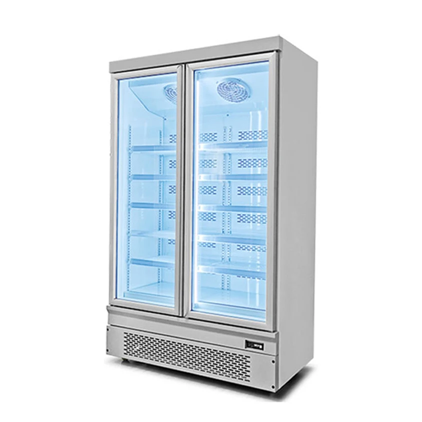 For Supermarket Upright Glass Door Refrigerator Stand Freezer For Display