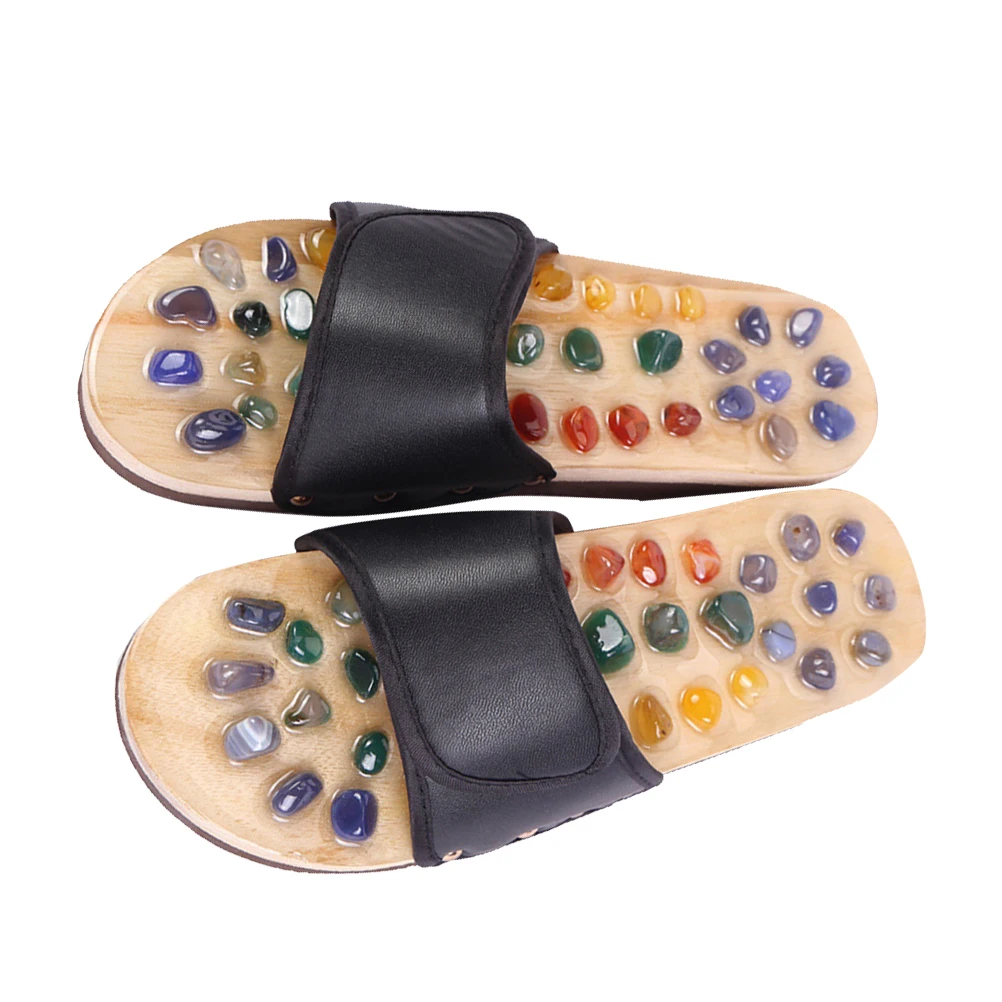 

1 пара массажных тапочек для подошвы ног, резиновый материал из искусственной кожи для облегчения подошвенного фасциита, подарок для здравоохранения, черный размер 38,