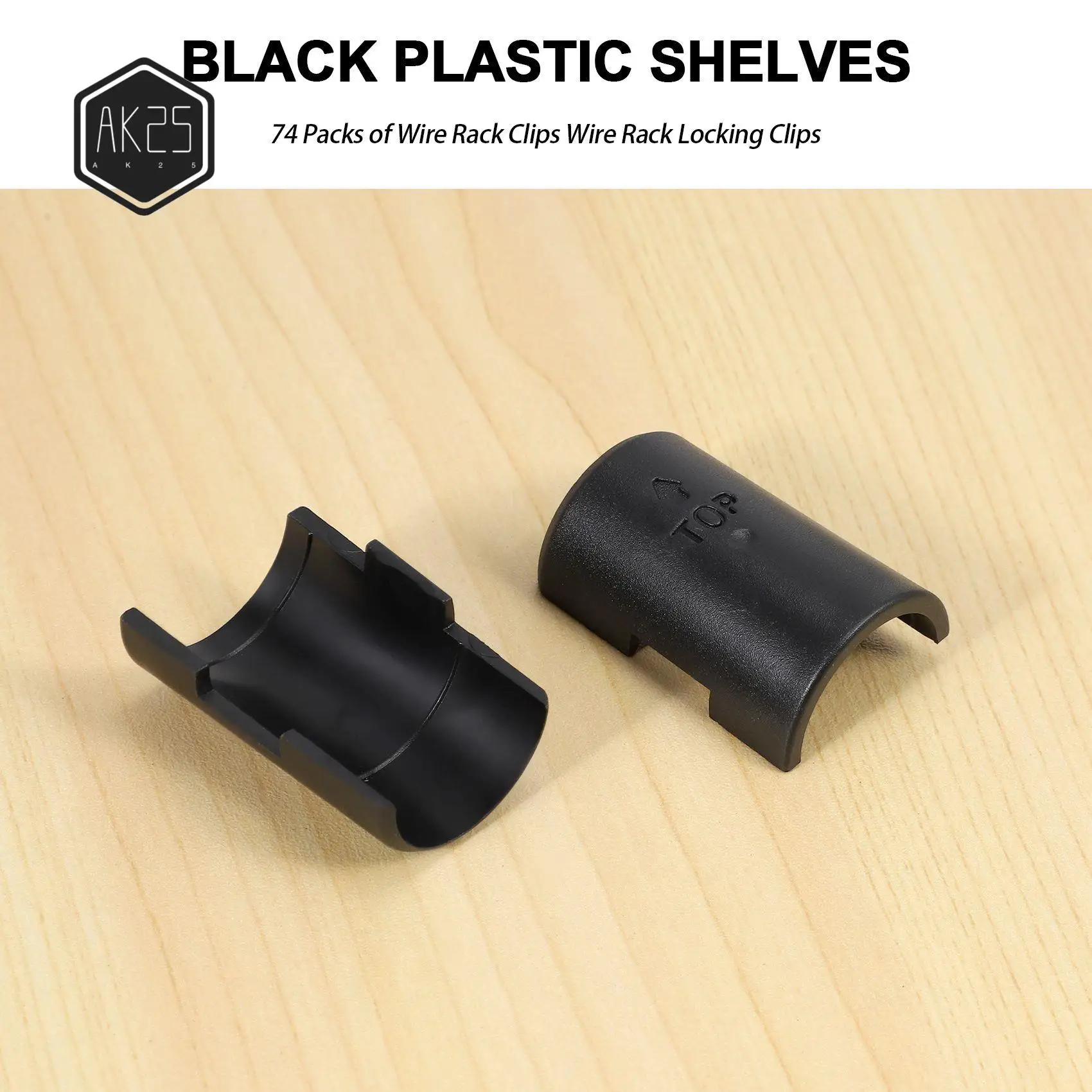

AK25-74-Packs Wire Shelf Clips Wire Shelving Shelf Lock Clips For 1 Inch Post- Shelving Sleeves Replacements