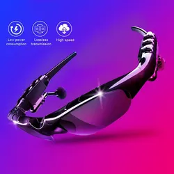 Stereo Earphones Wireless Headset with Mic Glasses Sunglasses for Driving Cycling Sports Noise Reduction Headphones