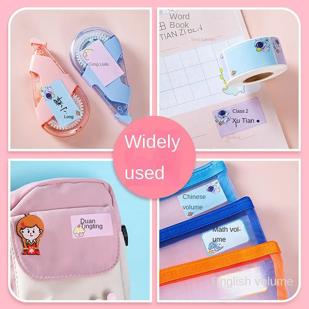100/280Pcs/Roll Durable Waterproof Name Sticker Handwritten Cartoon Style Labels Sticker Self-adhesive Student Stationery School