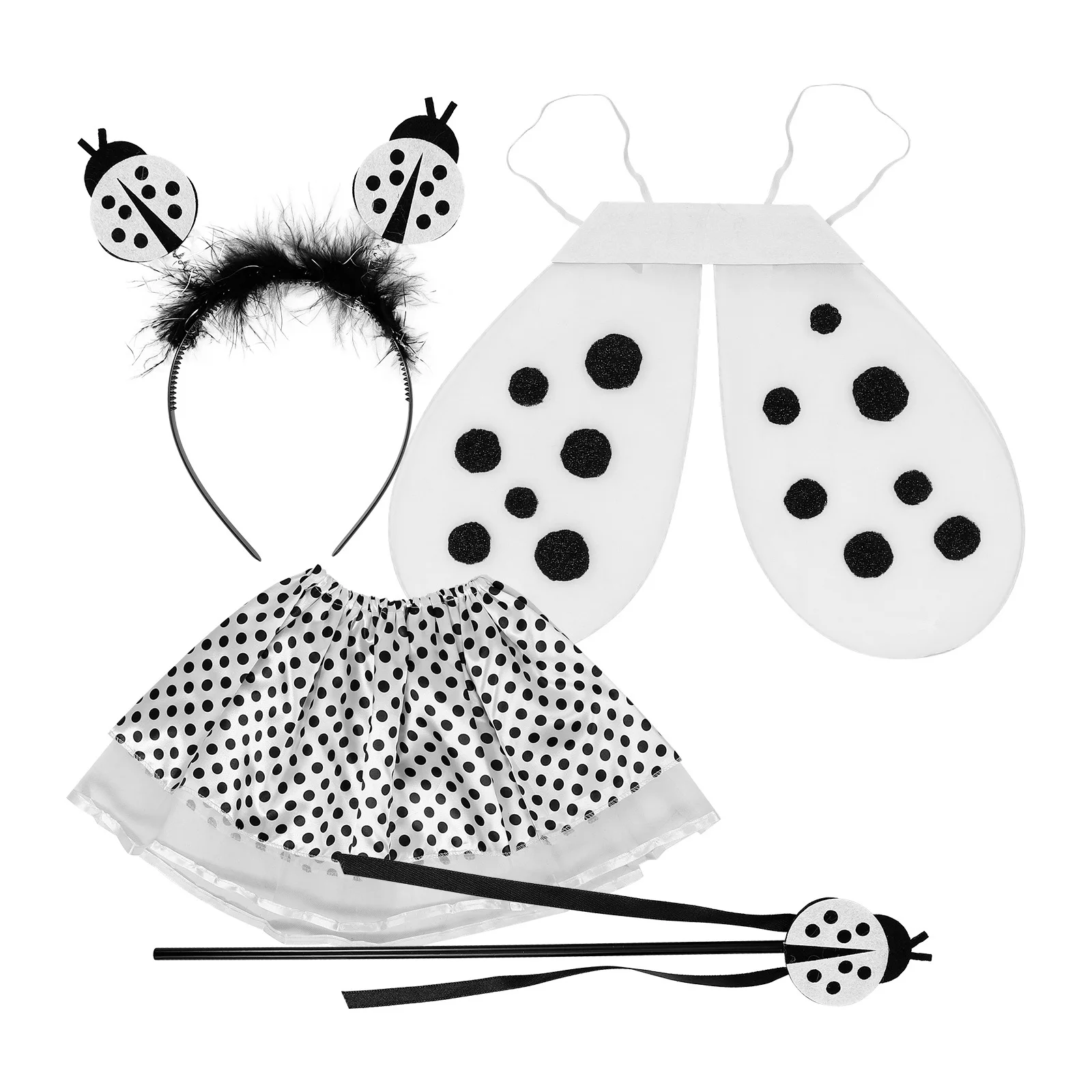 1 مجموعة أسود أبيض أجنحة الخنفساء الاطفال زي مجموعة لينة مريحة أجنحة التعادل تصميم أداء الحفلات تأثيري الجناح للأطفال #6