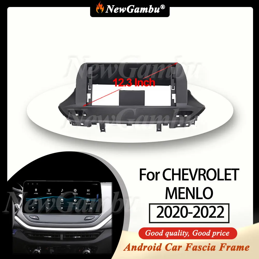 NewGambu 12.3 inch Car Fascia Frame For CHEVROLET MENLO 2020-2022 Frame No Cable Android Dash Panel Frame Fascias