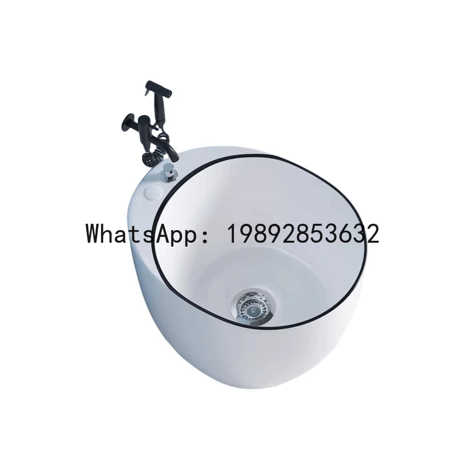 

P4-1 deepened goose egg-shaped ceramic foot bath toilet foot bath multi-functional foot bath
