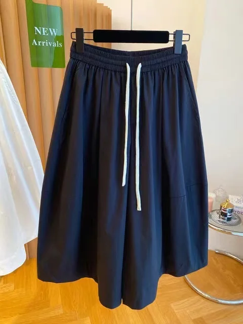 Hoge taille wijde pijpen broek dames zomer losse casual bloeierbroek zeven voet rokbroek Koreaanse Sle straight cut broek