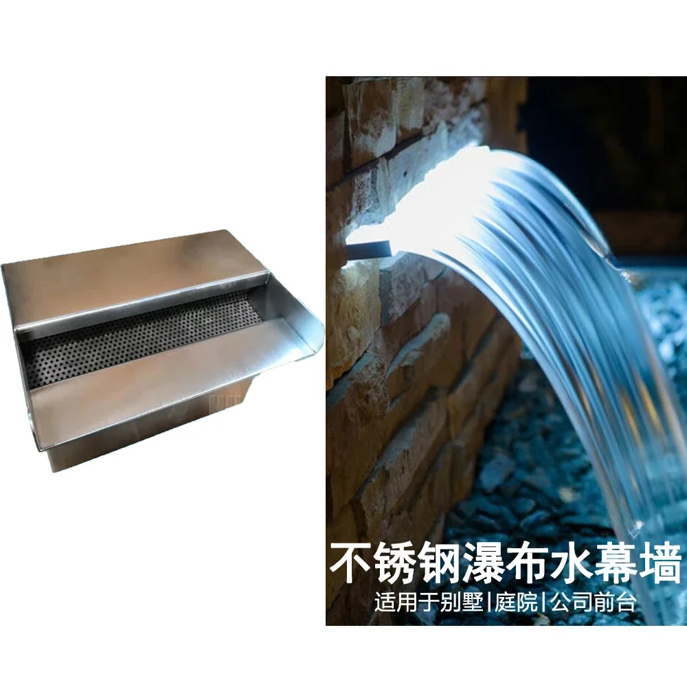 Artificial water curtain/Stainless steel 304 waterfall/flowing water wall outlet/spillway/landscape fountain nozzle