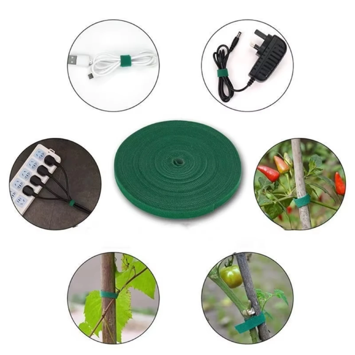 LSY 2026 Nylon Plant Ties Plant Bandage Hook Tie Loop Adjustable Plant Support Reusable Fastener Tape for Home Garden Accessorie