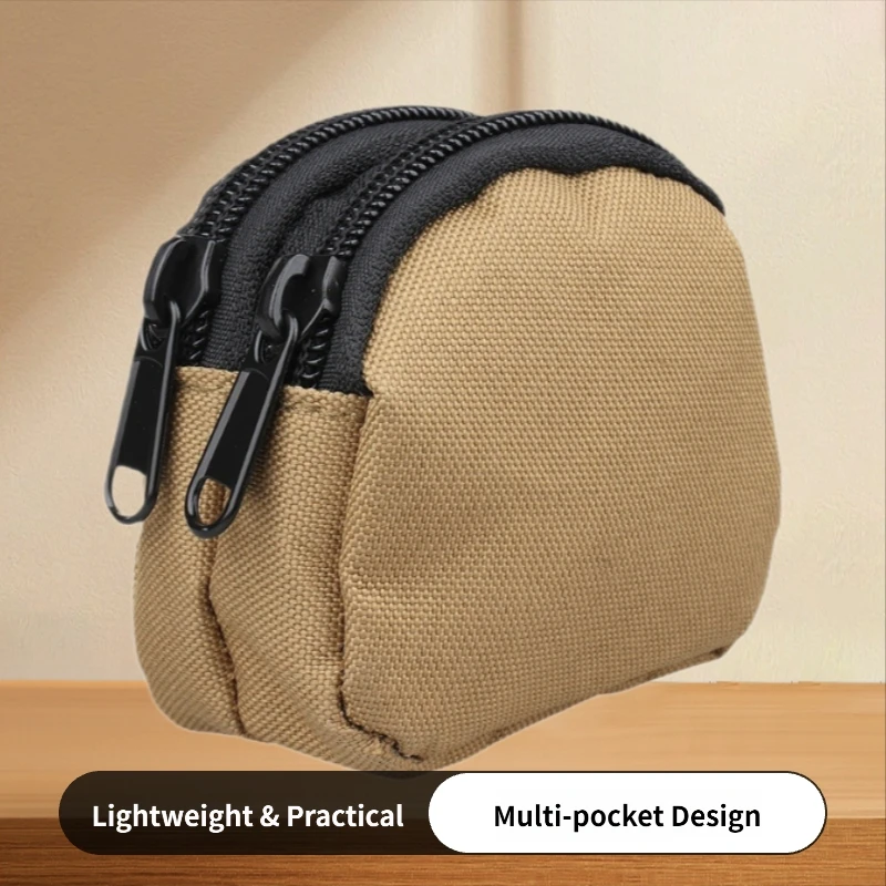 Outdoor Tactical Round Molle Pouch Portable Wear-resistant Key & Coin Storage Wallet
