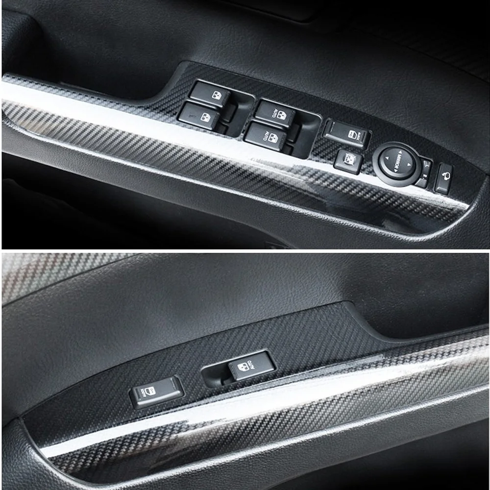 Serat karbon untuk Kia Mohave Borrego 2008- 2018Car Film Interior stiker tengah konsol gigi dasbor udara pegangan pintu Panel angkat