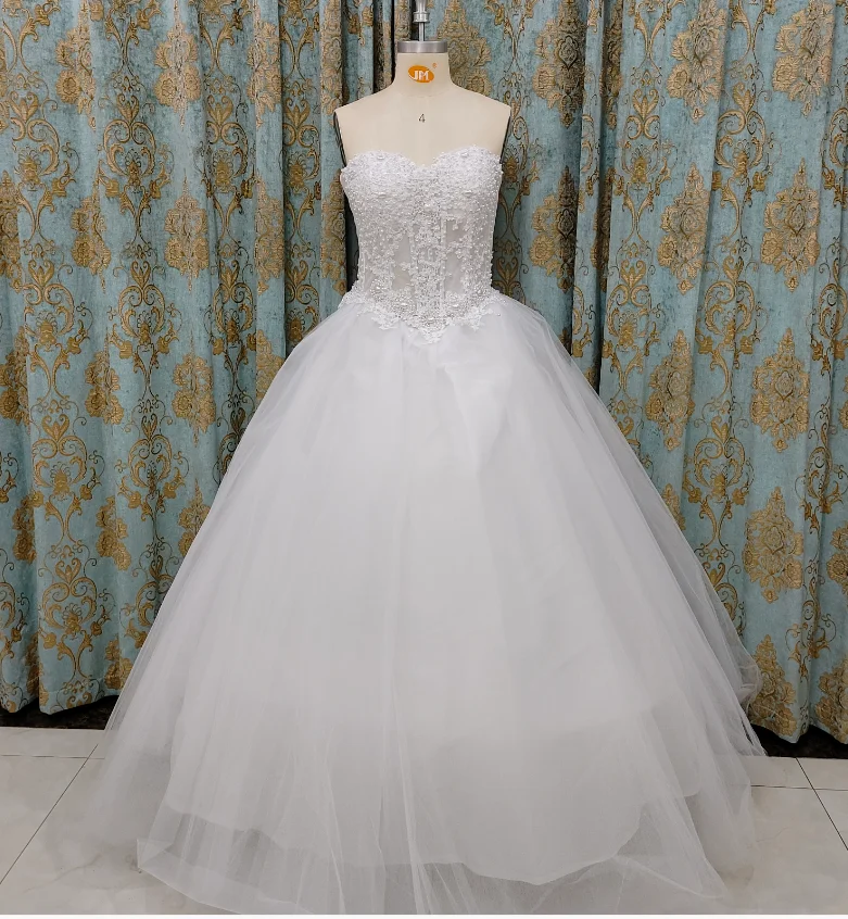 ZJ9010 Customized A-Line Wedding Dresses For Women Pearls Ball Sweetheart Vintage Princess Bridal Gown 2024