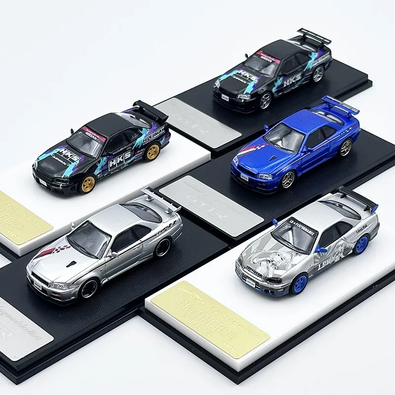 

In Stock 1:64 MC Skyline GTR R34 V Spec 25GT TURBO Collection Toys Diecast Car Model