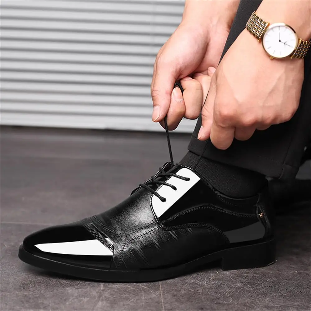 Men's Dress Shoes Business Oxfords Patent Leather Dress Shoes Classic Loafers Formal Derby Shoes For Men - Image 2