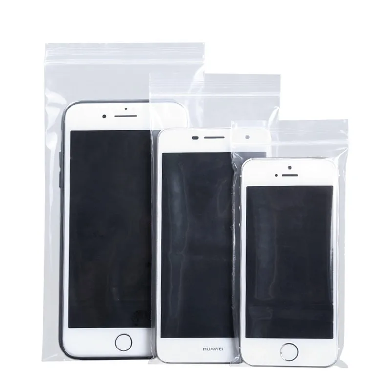 StoBag 50/100pcs Transparent Self-sealing Ziplock Bags Plastic Sealed Waterproof Reusable Pouch Mobile Phone Mask Wholesale Logo