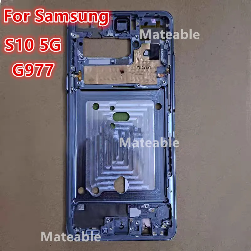 S10 5G для Samsung Galaxy S10 5G G977 Средняя рамка Корпус ЖК-дисплея Лицевая панель Замена запасных частей + боковые кнопки