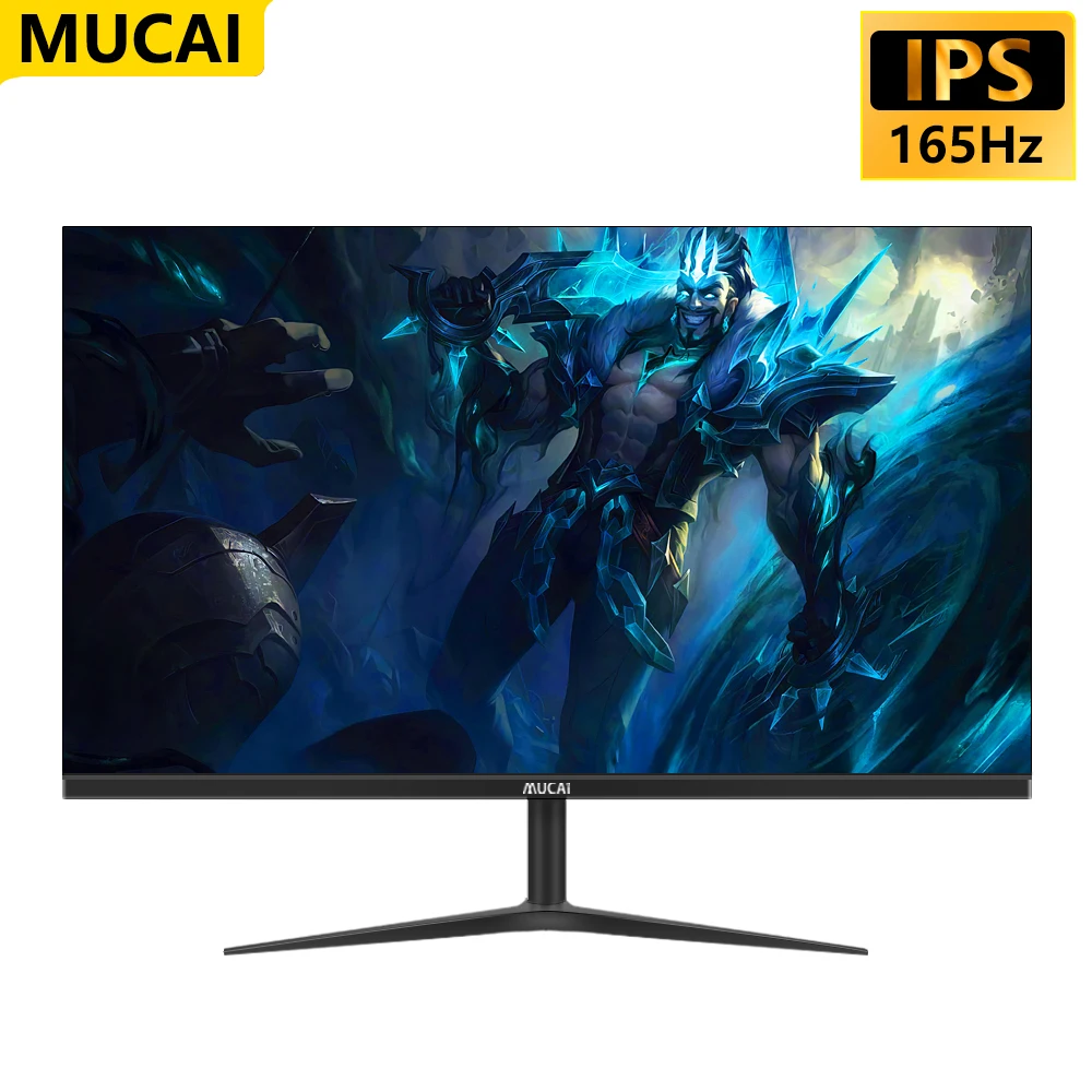 MUCAI LCD IPS 게이밍 디스플레이 평면 패널 스크린 컴퓨터, LED FHD HDMI 호환 및 DP, 24 인치 144Hz 모니터, 165Hz 데스크탑 PC 