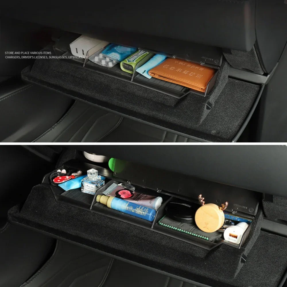 

for Tesla Model X S 2019-2021 LHD Glove Box Organizer Storage Holder Glovebox Container Car Tray Organizer Accessories