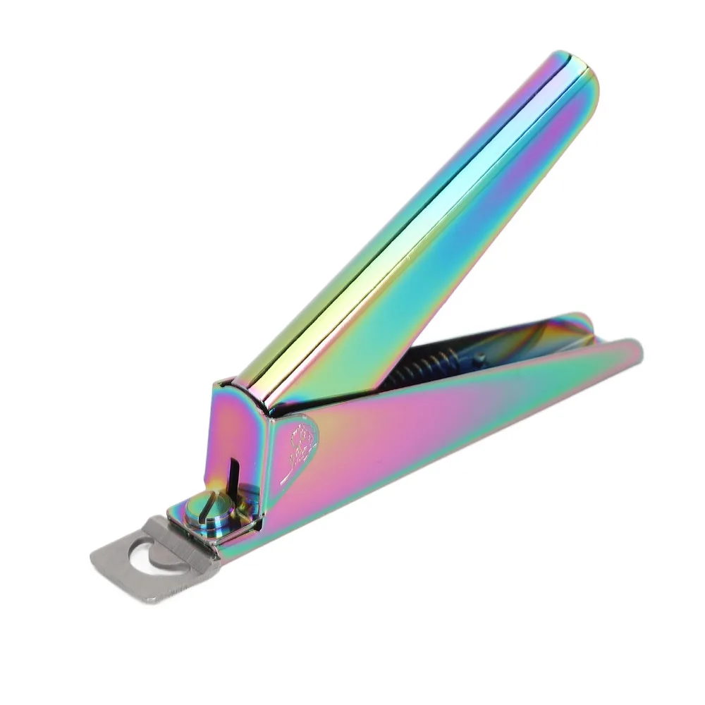 Stainless Steel Blade U-Shape Stainless Steel False Nail Tip Clipper Rainbow Color Rainbow Chameleon Acrylic Nail Trimmer