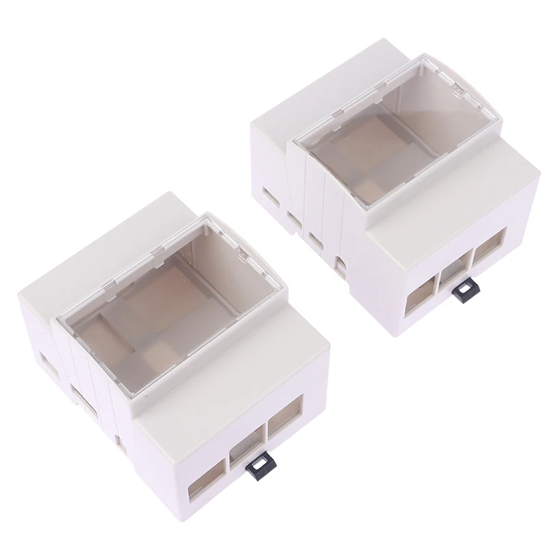 1pc For Raspberry Pi 4 Model B ABS Case DIN Rail Mount Large Inner Space Shell Protection Enclosure for RPI 4B Pi4 or Pi 3B+ 3B