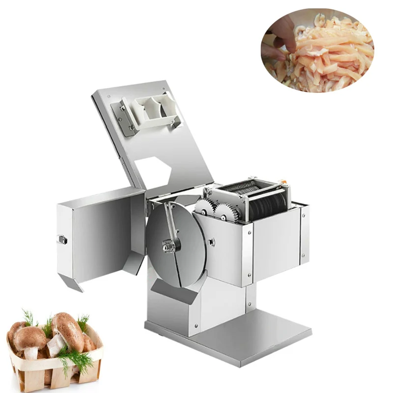 

Commercial Desktop 850W Fresh Meat Slicer Stainless Steel Meat Cutting Machine Two-in-one meat cutter vegetable cutter